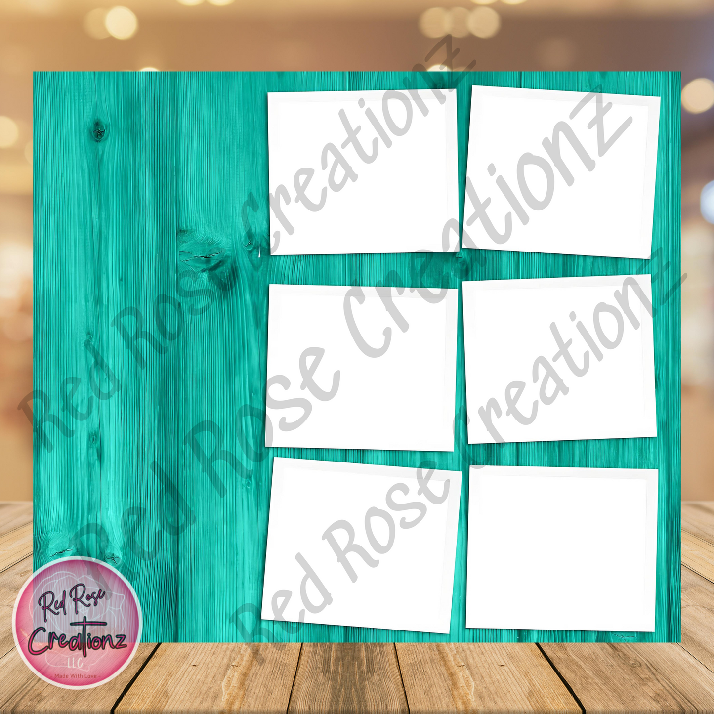 Teal wooden collage (add your words)