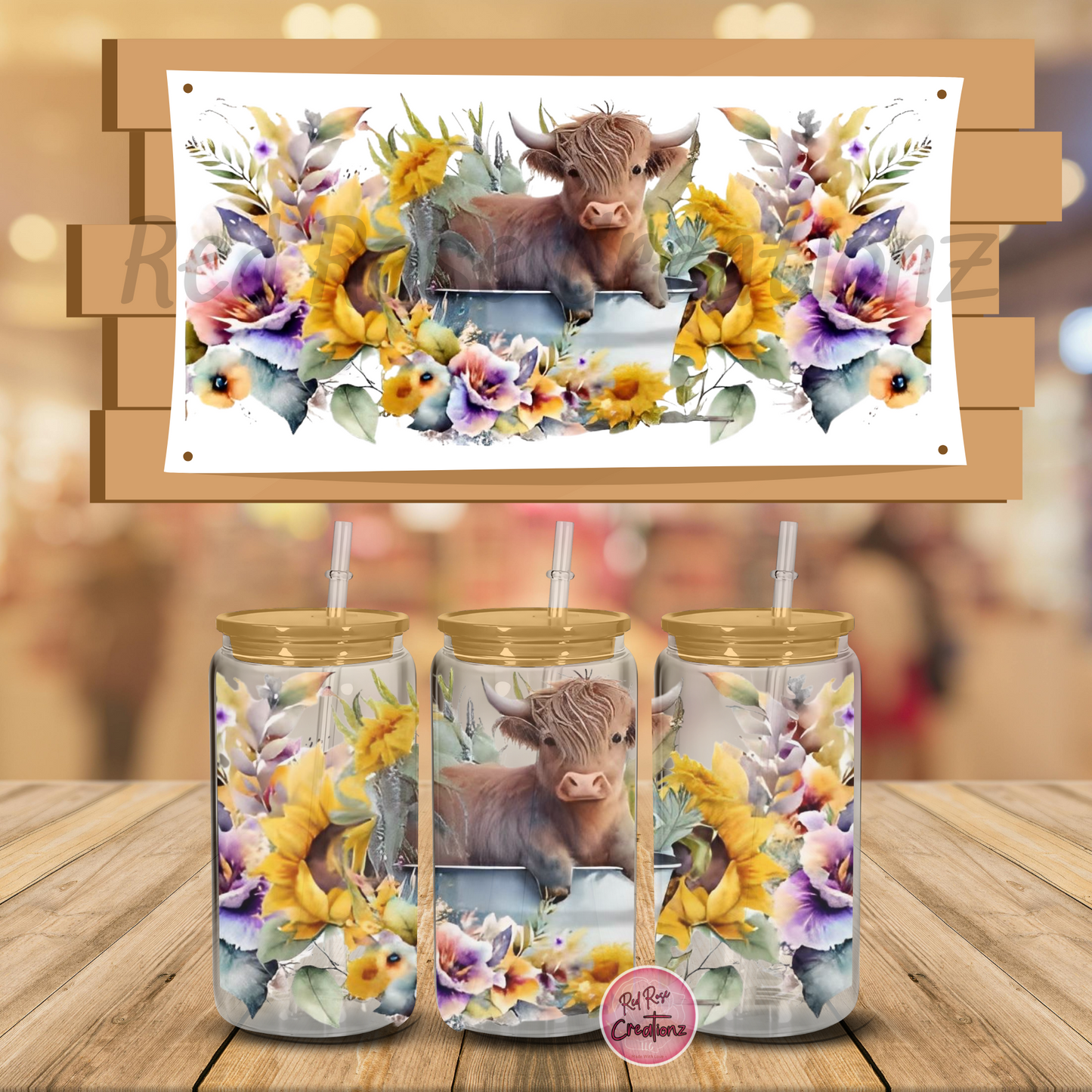 Baby Cow with Flowers