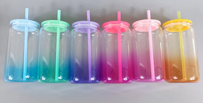 Blank Ombré 16oz Glass Cans