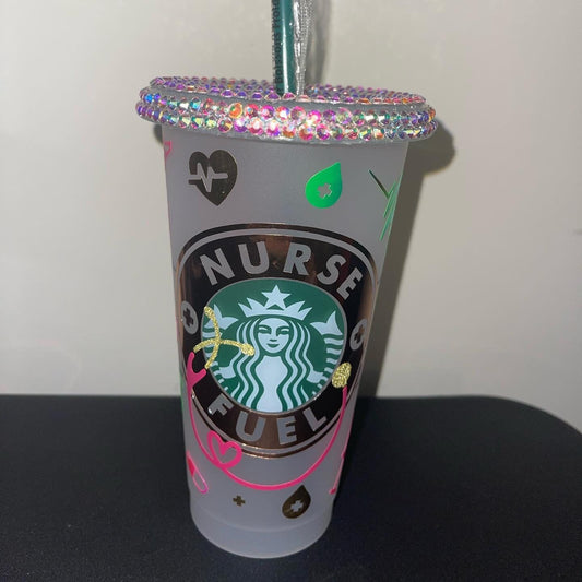 Nurse Fuel Starbucks Venti Cup With Bling Lid