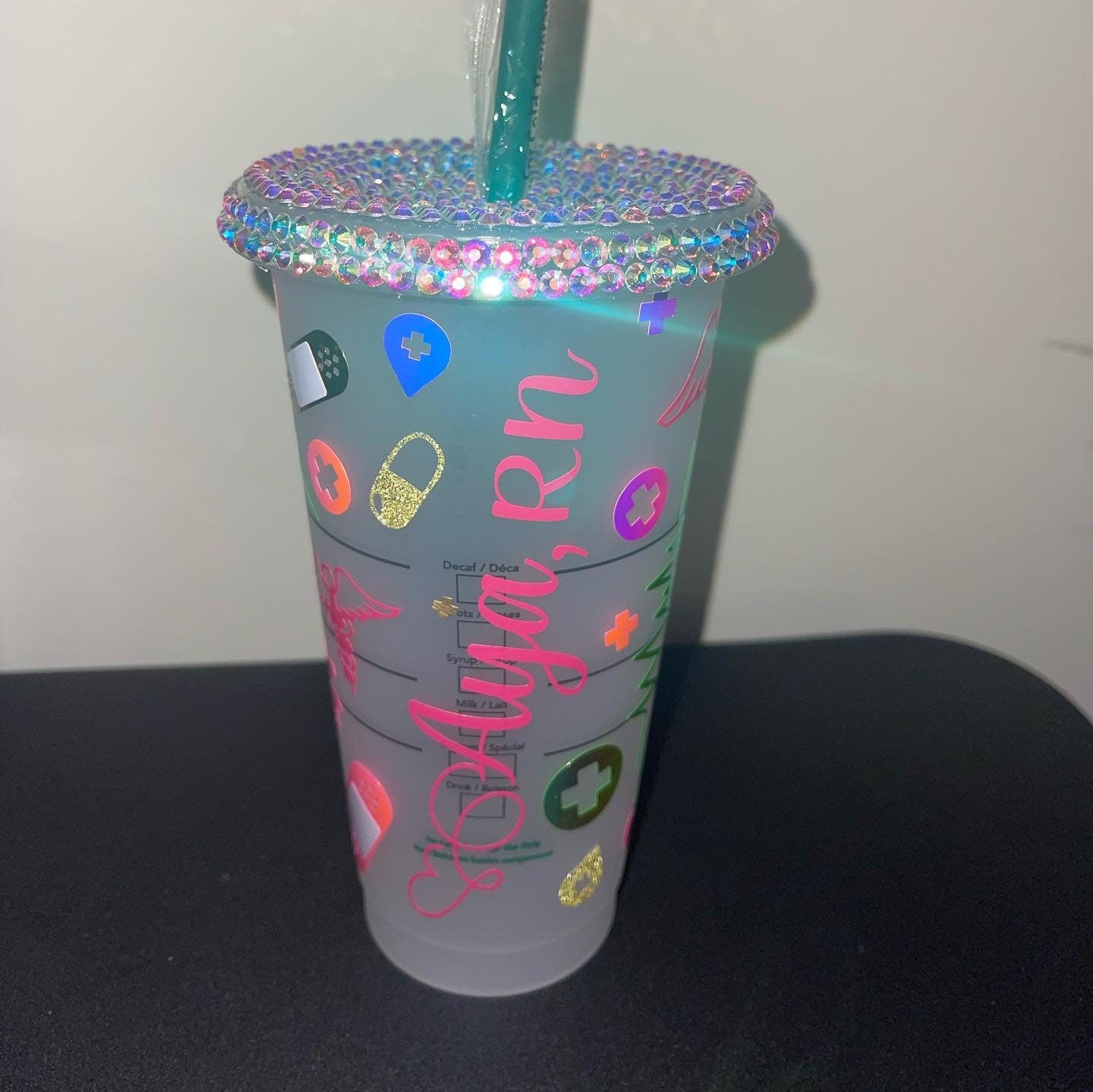 Nurse Fuel Starbucks Venti Cup With Bling Lid
