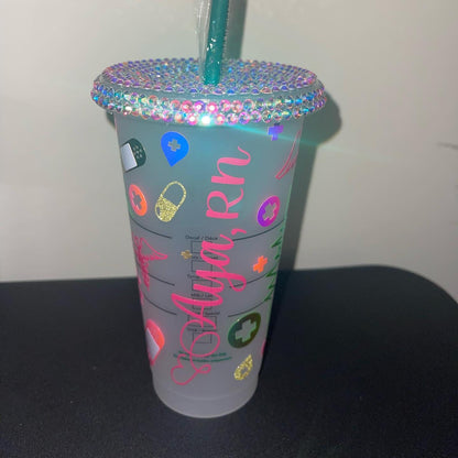 Nurse Fuel Starbucks Venti Cup With Bling Lid
