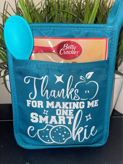 Teacher Appreciation Gift | Potholder Teacher Gift | Oven Mitt Teacher Gift | W. A Bag of Desert Mix