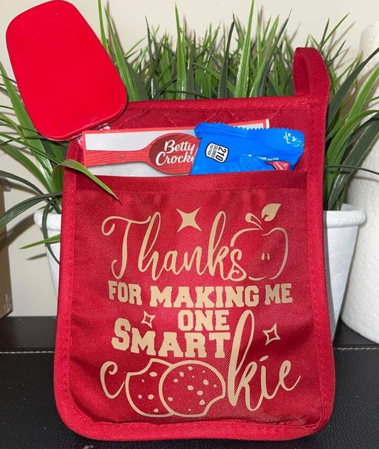 Teacher Appreciation Gift | Potholder Teacher Gift | Oven Mitt Teacher Gift | W. A Bag of Desert Mix
