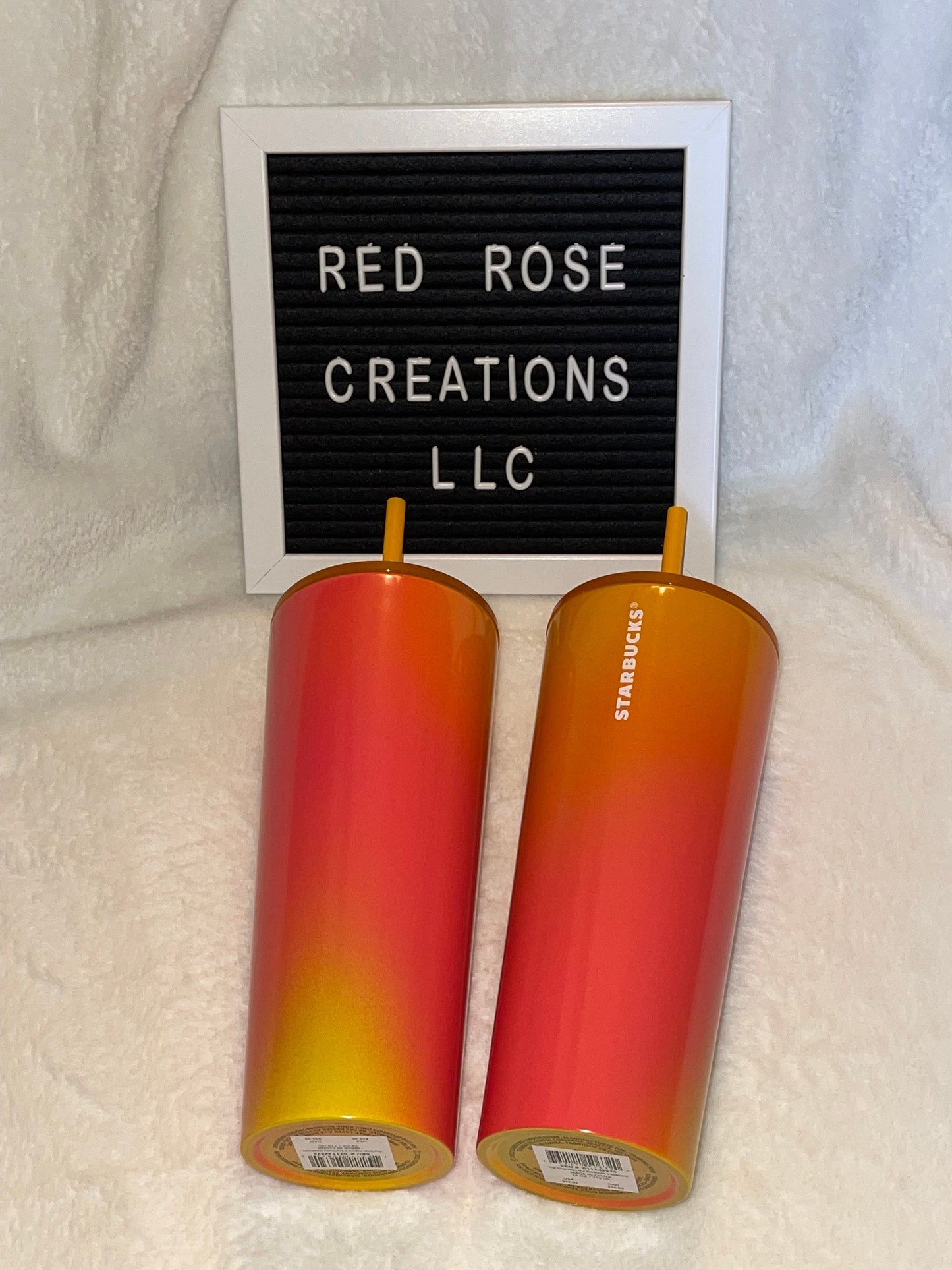 Starbucks Ombre Lemon Stainless Steel Tumbler / 2022 Summer Edition / Venti 24oz / Orange Red Yellow